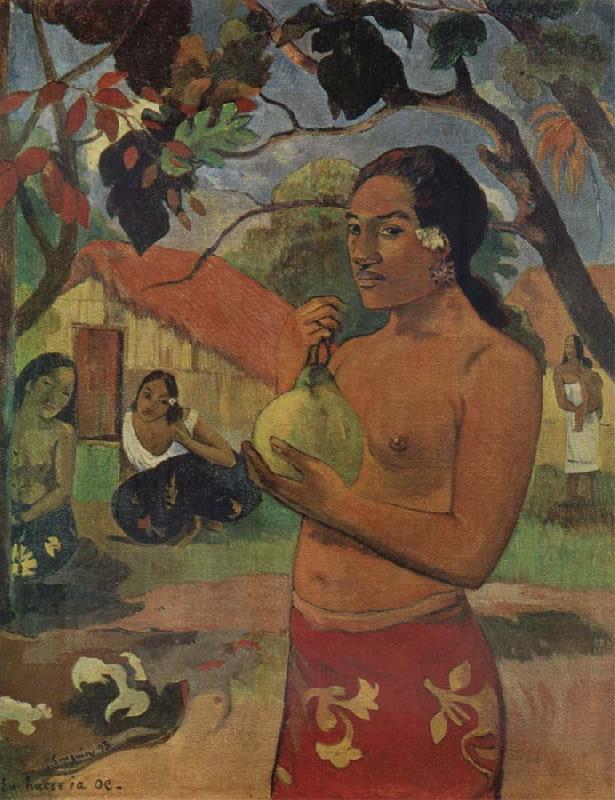 Paul Gauguin Woman Holdinga Fruit oil painting picture